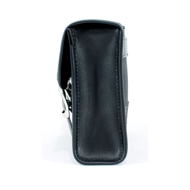 Longride, ''Mini'' Waxed Cotton Saddlebag. Black Touring Luggage Longride