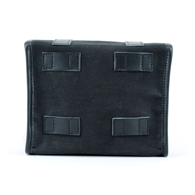 Longride, ''Mini'' Waxed Cotton Saddlebag. Black Touring Luggage Longride