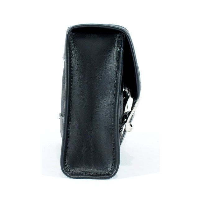 Longride, ''Mini'' Waxed Cotton Saddlebag. Black Touring Luggage Longride