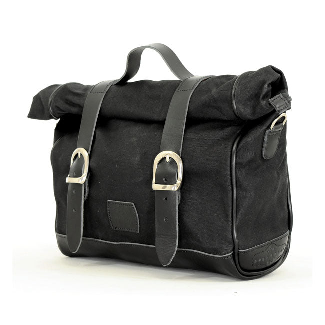 Longride, ''Old Chopper'' Waxed Cotton Saddlebag. Black Touring Luggage Longride