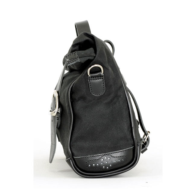 Longride, ''Old Chopper'' Waxed Cotton Saddlebag. Black Touring Luggage Longride