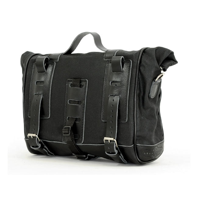 Longride, ''Old Chopper'' Waxed Cotton Saddlebag. Black Touring Luggage Longride