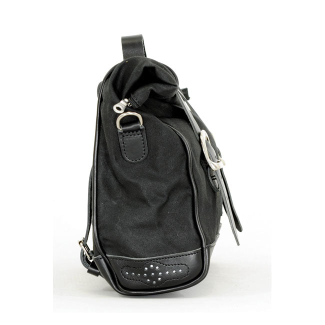 Longride, ''Old Chopper'' Waxed Cotton Saddlebag. Black Touring Luggage Longride