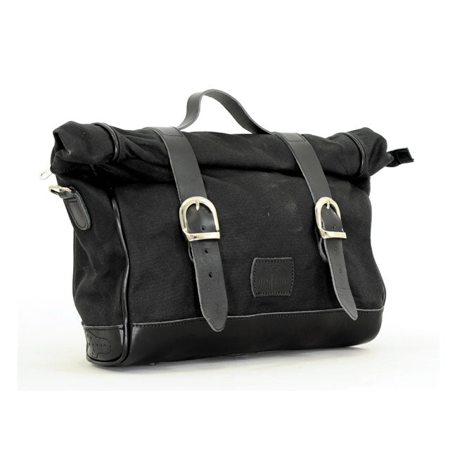 Longride, ''Old Chopper'' Waxed Cotton Saddlebag. Black Touring Luggage Longride