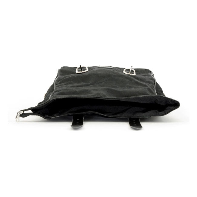 Longride, ''Old Chopper'' Waxed Cotton Saddlebag. Black Touring Luggage Longride