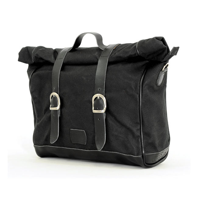 Longride, ''Old Chopper'' Waxed Cotton Saddlebag. Black Touring Luggage Longride