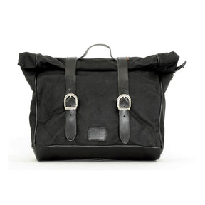 Longride, ''Old Chopper'' Waxed Cotton Saddlebag. Black Touring Luggage Longride