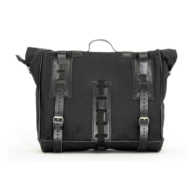 Longride, ''Old Chopper'' Waxed Cotton Saddlebag. Black Touring Luggage Longride