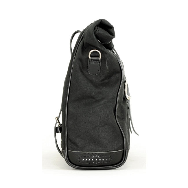 Longride, ''Old Chopper'' Waxed Cotton Saddlebag. Black Touring Luggage Longride