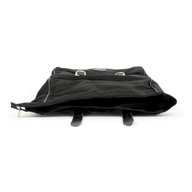 Longride, ''Old Chopper'' Waxed Cotton Saddlebag. Black Touring Luggage Longride