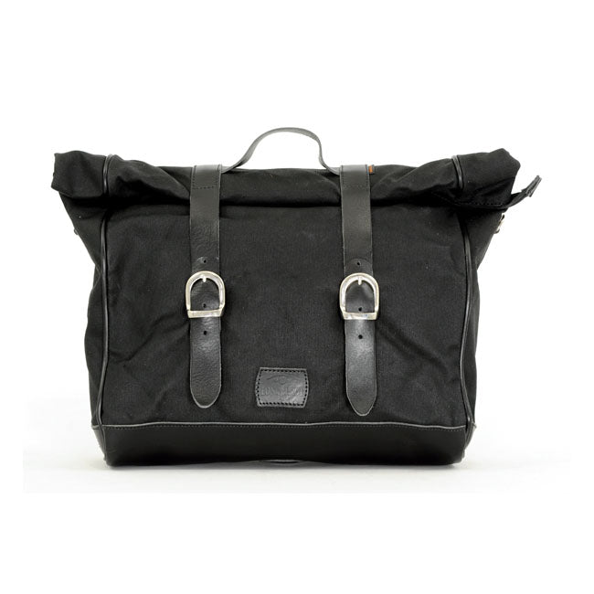 Longride, ''Old Chopper'' Waxed Cotton Saddlebag. Black Touring Luggage Longride