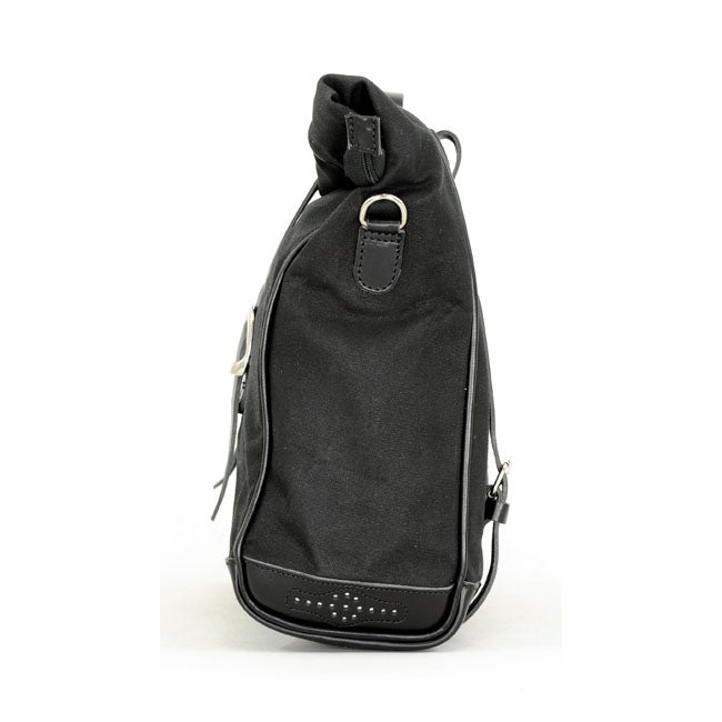 Longride, ''Old Chopper'' Waxed Cotton Saddlebag. Black Touring Luggage Longride