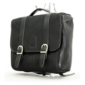 Longride, ''Classic'''' Waxed Cotton Saddlebag. Black Touring Luggage Longride