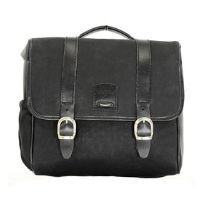 Longride, ''Classic'''' Waxed Cotton Saddlebag. Black Touring Luggage Longride