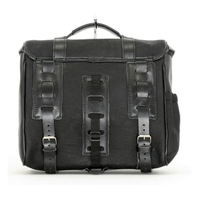 Longride, ''Classic'''' Waxed Cotton Saddlebag. Black Touring Luggage Longride