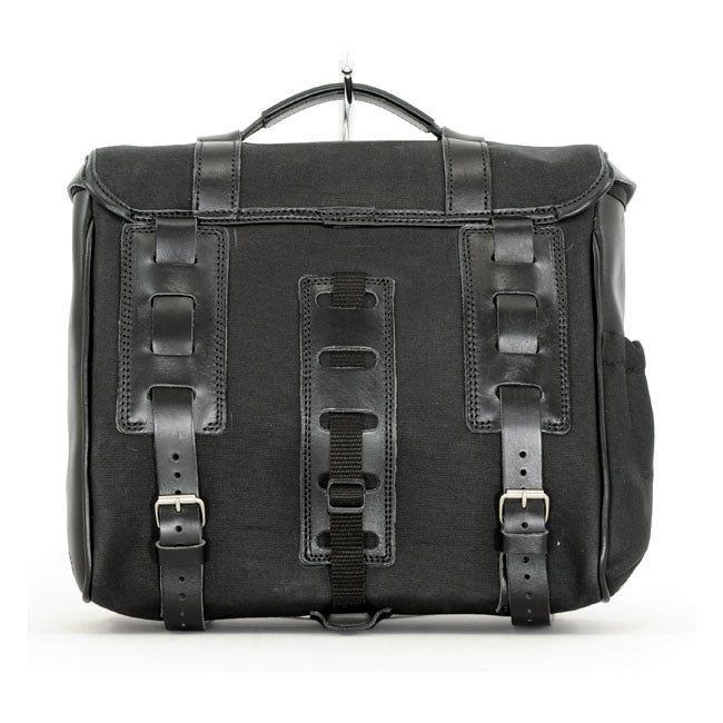 Longride, ''Classic'''' Waxed Cotton Saddlebag. Black Touring Luggage Longride