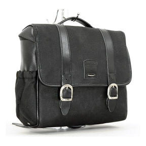 Longride, ''Classic'''' Waxed Cotton Saddlebag. Black Touring Luggage Longride