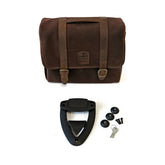 Longride, Click On Classic Saddlebag Waxed Cotton. Brown Touring Luggage Longride