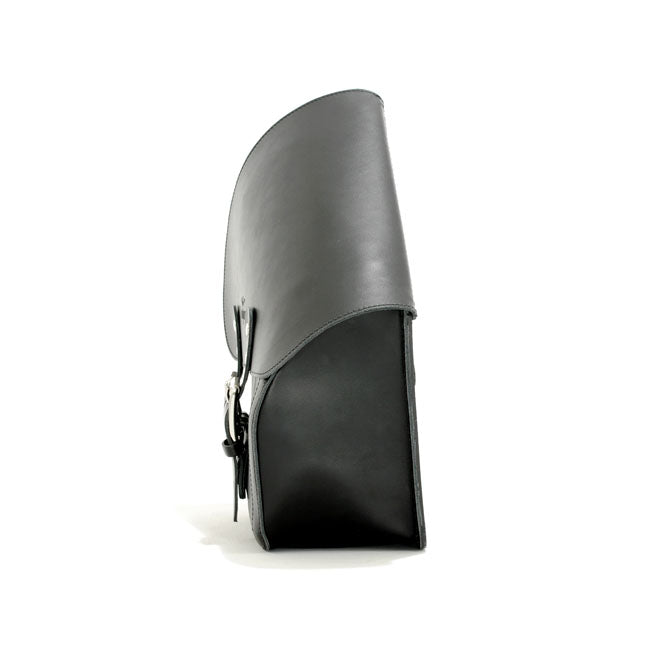 Longride, Swingarm Bag. Smooth, Black Leather. 11.6 Liter Touring Luggage Longride
