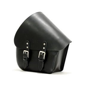 Longride, Swingarm Bag. Smooth, Black Leather. 11.6 Liter Touring Luggage Longride