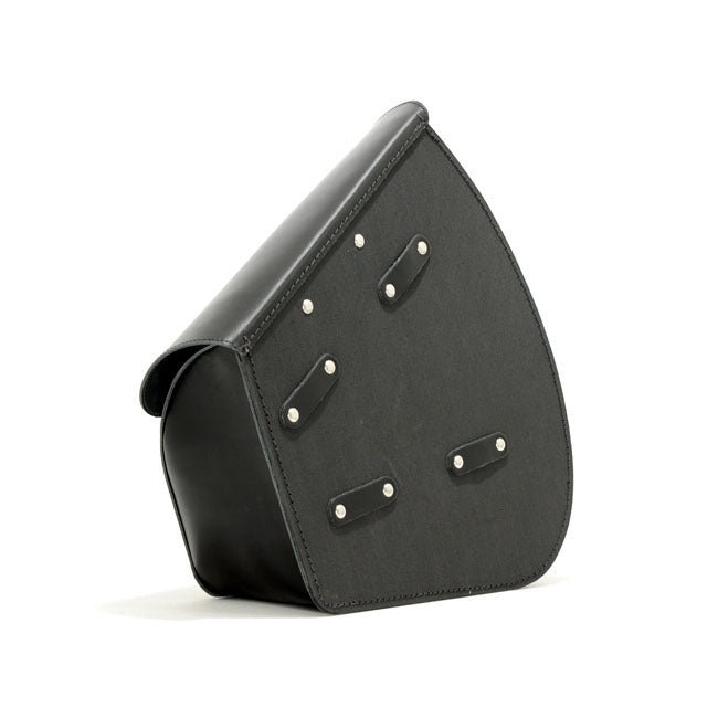 Longride, Swingarm Bag. Smooth, Black Leather. 11.6 Liter Touring Luggage Longride
