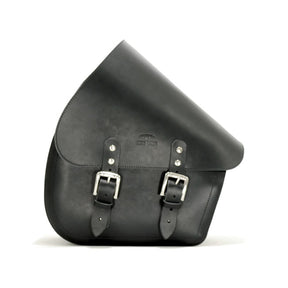 Longride, Swingarm Bag. Smooth, Black Leather. 11.6 Liter Touring Luggage Longride
