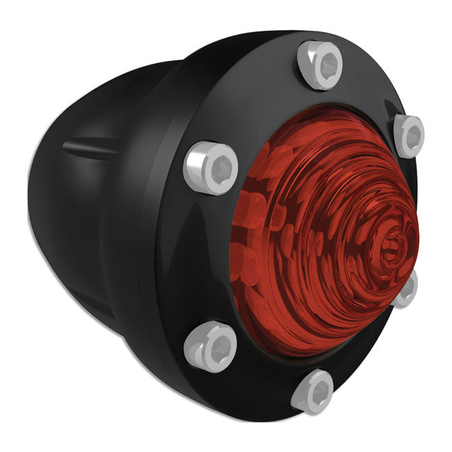 RSD, Tracker turn signal set. Front. Black, red lens TURN SIGNALS Roland Sands Design