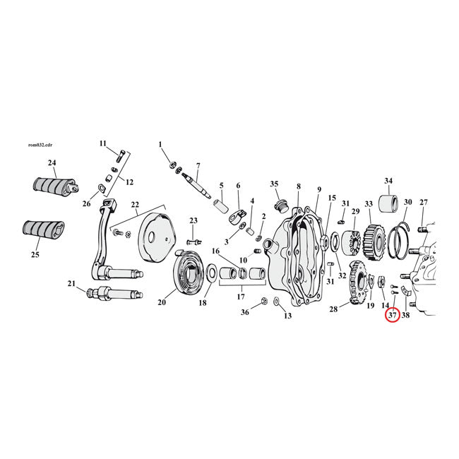 Screw, Countersunk Head. Bumper Plate Kickstarter Transmission Parts Mcs