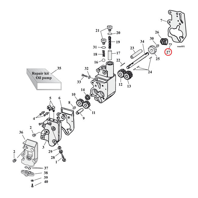 Woodruff Key, T Key Oil Pump Parts Mcs