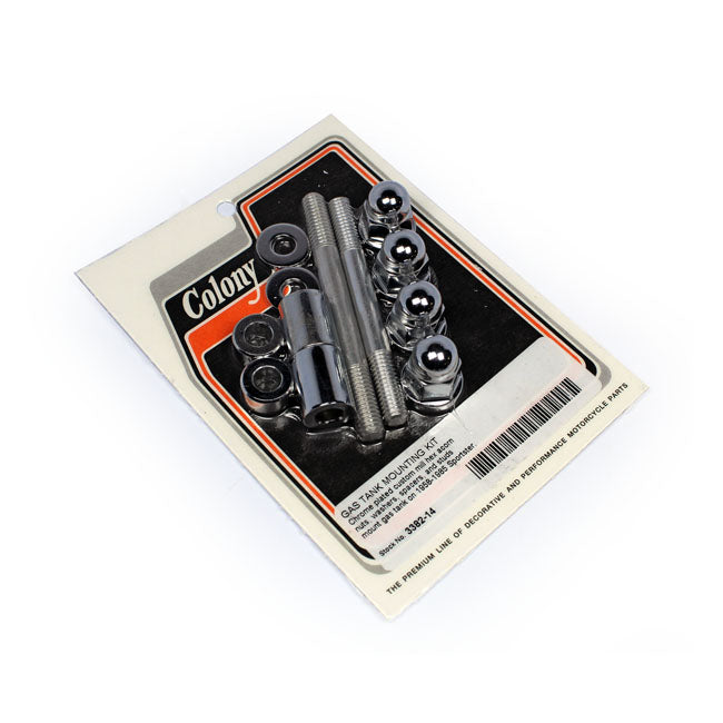 Colony, gas tank mount kit. Chrome Colony