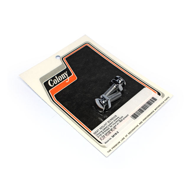 Colony, passenger seat mount screw set. Chrome Colony
