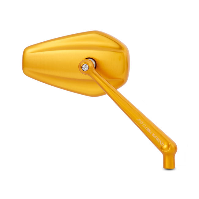 Right Mini Stocker Forged Mirror, Gold Mirrors Arlen Ness