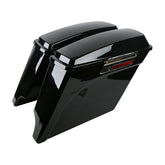 5" Down Extended Saddlebag Set. Black Saddlebags Mcs
