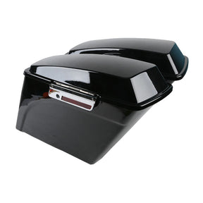 5" Down Extended Saddlebag Set. Black Saddlebags Mcs