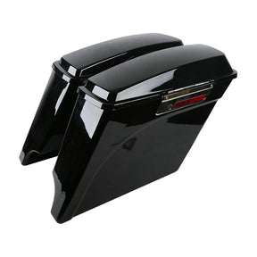 5" Down Extended Saddlebag Set. Black Saddlebags Mcs