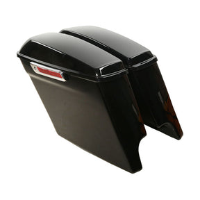5" Down Extended Saddlebag Set. Black Saddlebags Mcs