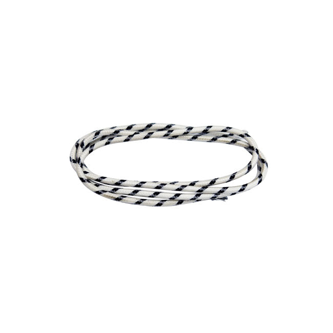 Classic Cloth Covered Wiring, 25ft. Roll. White/Black Wiring Mcs