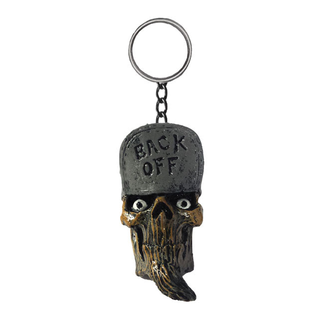 Lethal Threat, Key Chain Back Off Skull Head Keychains Lethal Threat