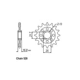 JT Front Sprocket 1373.16 SPROCKETS TRANSMISSION Jt Sprockets