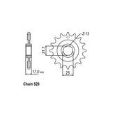 JT Front Sprocket 1381.15 SPROCKETS TRANSMISSION Jt Sprockets