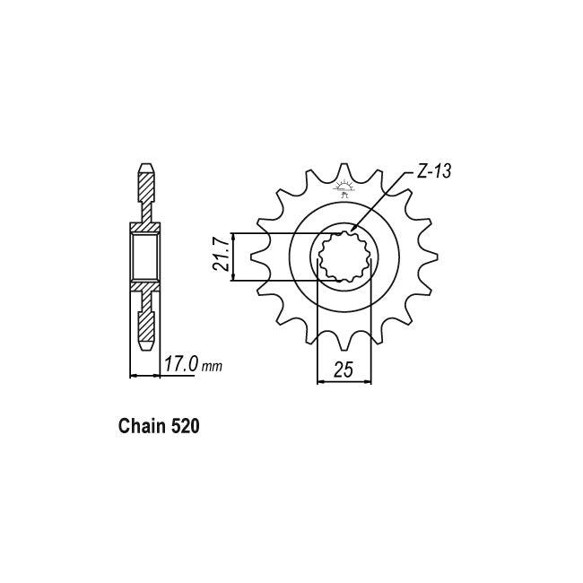 JT Front Sprocket 1381.15 SPROCKETS TRANSMISSION Jt Sprockets