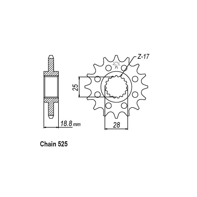 JT Front Sprocket 405.20 SPROCKETS TRANSMISSION Jt Sprockets