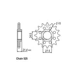 JT Front Sprocket 709.16 SPROCKETS TRANSMISSION Jt Sprockets