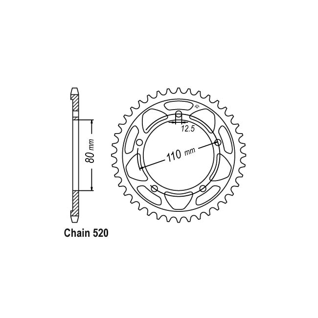 JT rear sprocket 2012.42 SPROCKETS TRANSMISSION Jt Sprockets