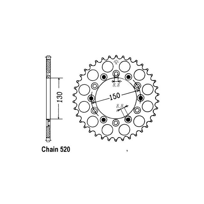 JT rear sprocket 245/2.40 SPROCKETS TRANSMISSION Jt Sprockets