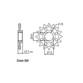 JT Front Sprocket 748.15 SPROCKETS TRANSMISSION Jt Sprockets