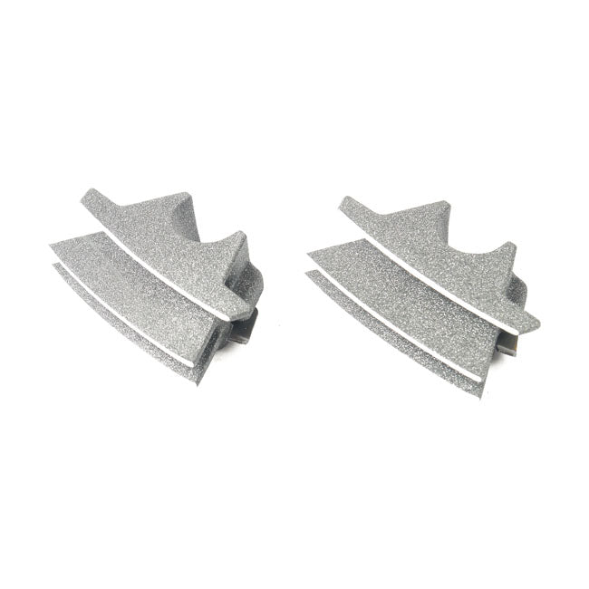 Head Bolt Bridge Cover Set. Finned, Silver Granite Head Bolt Covers Mcs