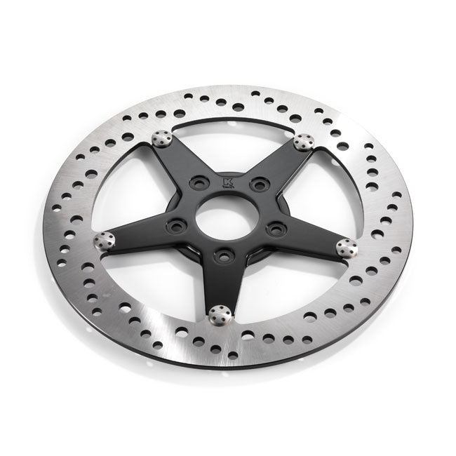 Kustom Tech 11.5" Drilled Brake Rotor Stainless Steel 3/8" Hole Diameter, Black Center Brake Rotors 11.5 Inch Kustom Tech