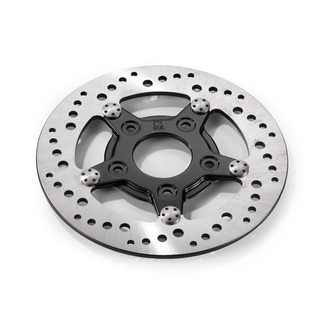 Kustom Tech 8,5" Front Left Drilled Brake Rotor Stainless Steel, Black Center - 00+ Brake Rotors 8.5 Inch Kustom Tech