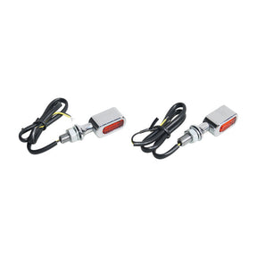 Fastline, Led Turn Signal Set. Chrome, Amber Lens Turn Signals Led Mcs